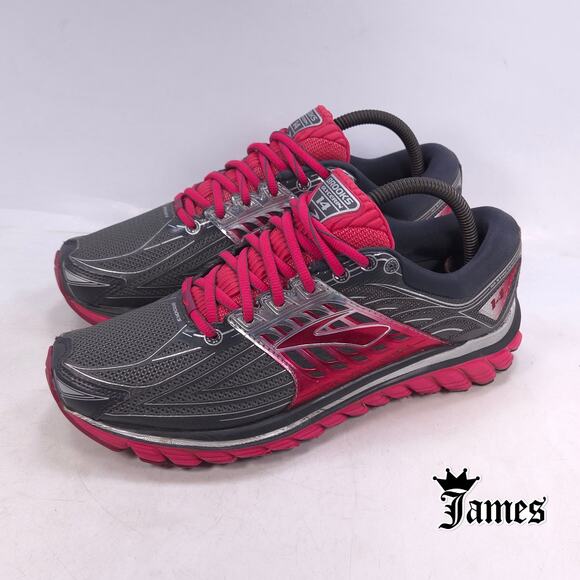 Brooks Glycerin 14 Athletic Running Shoe Womens Size 9 1202171B093 Black Red - Picture 1 of 10
